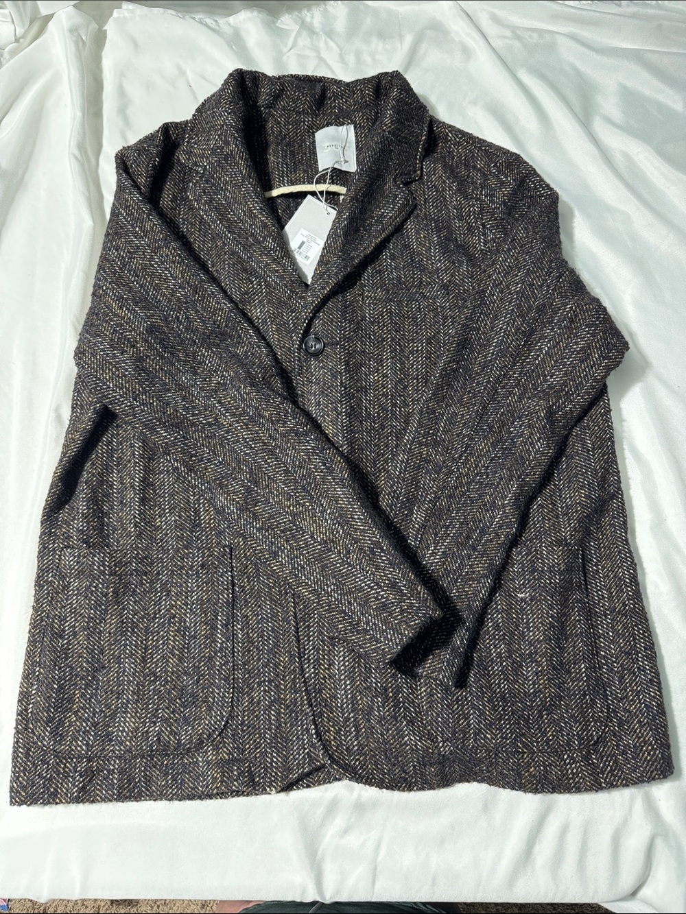 NWT Percival 365 Brooks Blazer Men’s XL Brown Herringbone Old Money Preppy FLAW